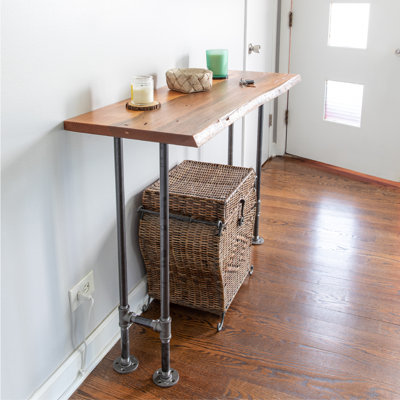 48" Console Table With Industrial Steel Pipe Legs