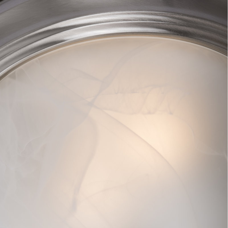 Benedict Glass Flush Mount, Satin Nickel, 4.5" H x 13.5" W x 13.5" D