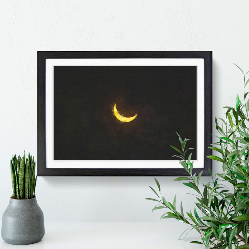 Solar Eclipse - Picture Frame Painting Print, Black Framed, 45cm H x 63cm W x 2cm D