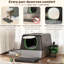 Resin, Stainless Steel Litter Box with Scoop-865740244