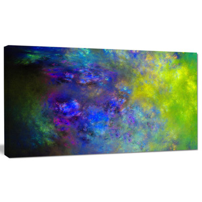 « blue green starry fractal sky », impression sur toile tendue