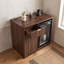 Armoire à café cannelée avec mini espace réfrigérateur, support à verres à vin, tiroirs, station de charge et tablettes réglables-734783131