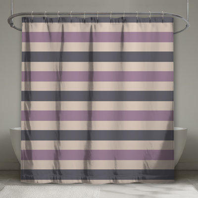 Pink Gray Stripes Shower Curtains Extra Long