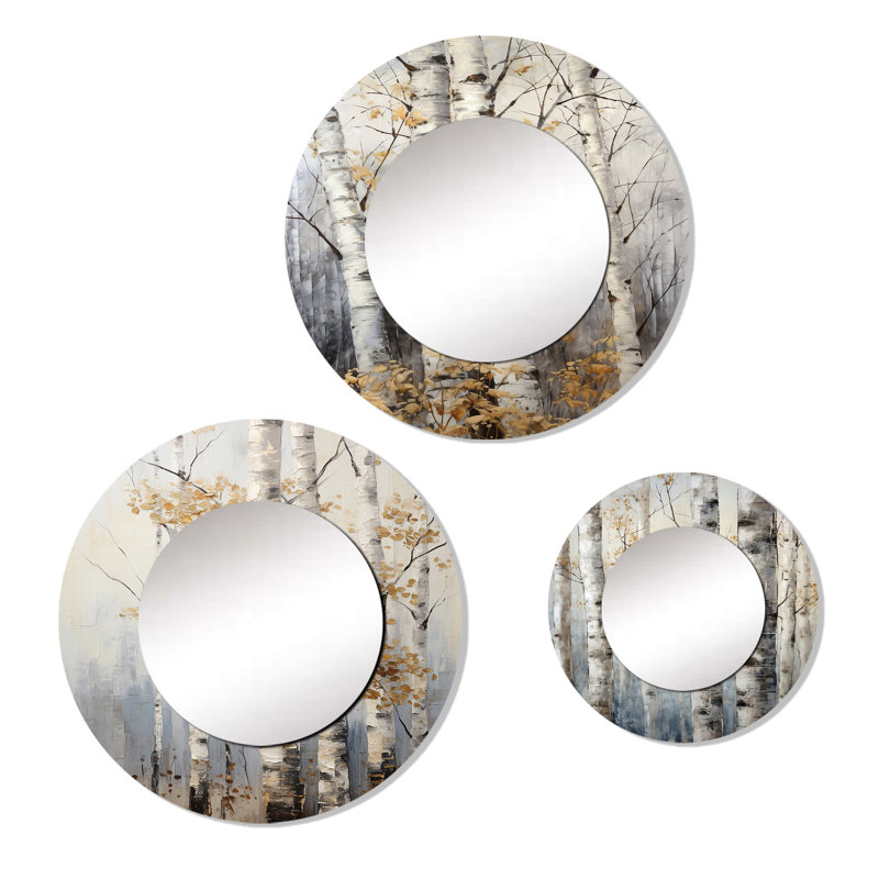 Miroir mural rond en aluminium Huerres