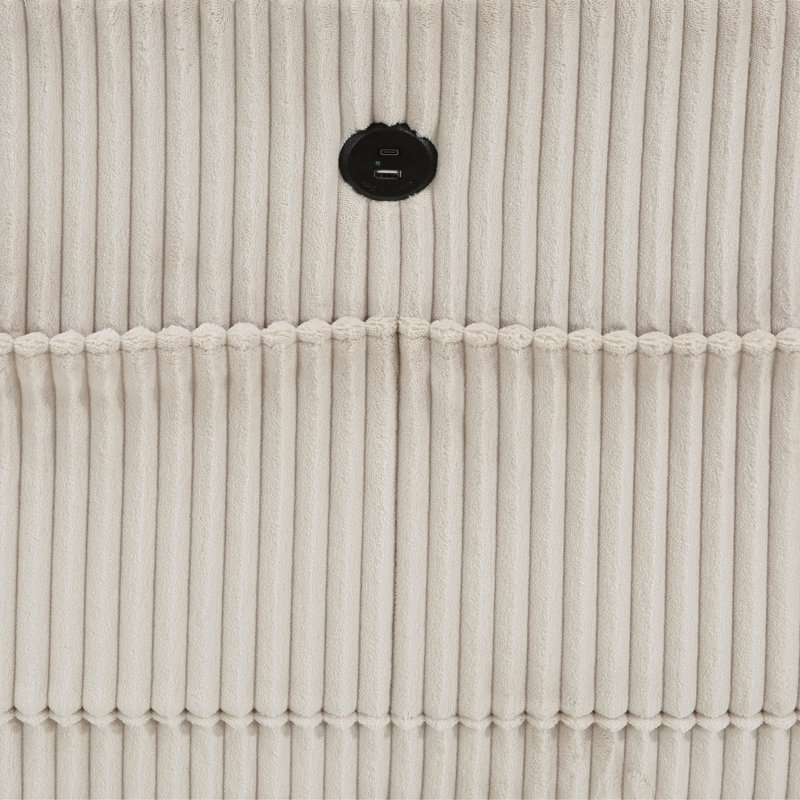 Canapé modulaire 7 pièces avec sièges de rangement, poches latérales, ports de charge Canapé modulaire en velours côtelé beige