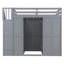 Lit mezzanine double avec garde-robe, bureau et tablettes, gris-1656412898