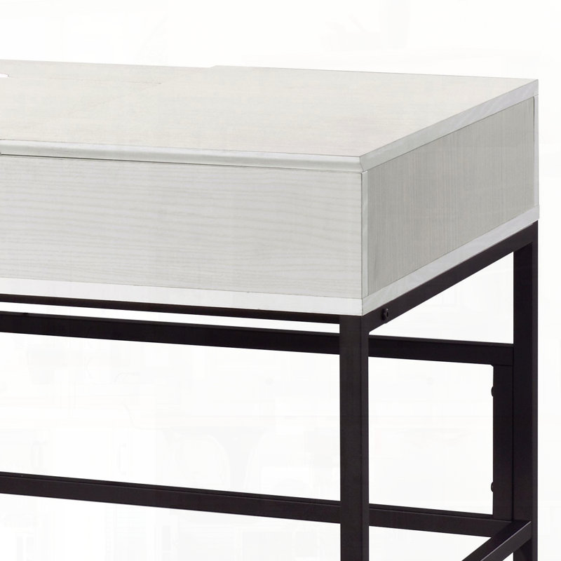 Bureau d'écriture avec port USB, Blanc