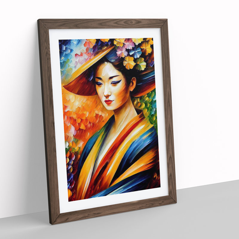 Portrait of a Geisha No.2 - Framed Print, 34cm H x 25cm W x 2cm D, Walnut Framed