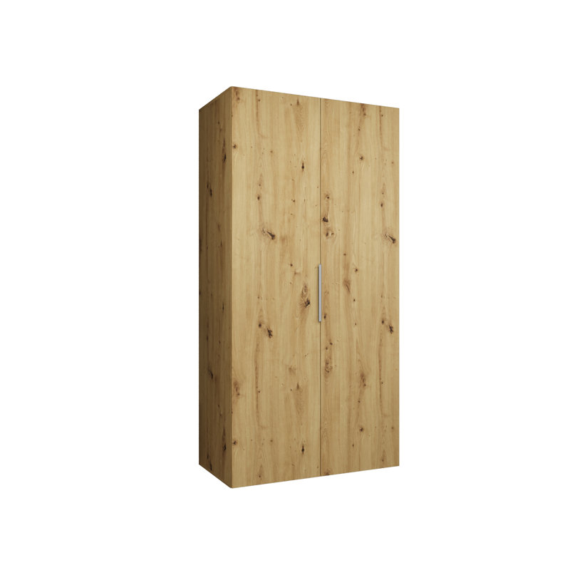 Manufactured Wood Wardrobe, Natural/Silver