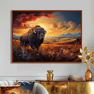 Native American Art Bison Spirit II - Native American Art Wall Art