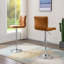 Ensemble de 4 tabourets de bar pivotants, tabourets de bar en similicuir rembourrés à hauteur de comptoir avec dossier, chaises de bar modernes réglables pour îlot de cuisine, brun-920668499-914154030