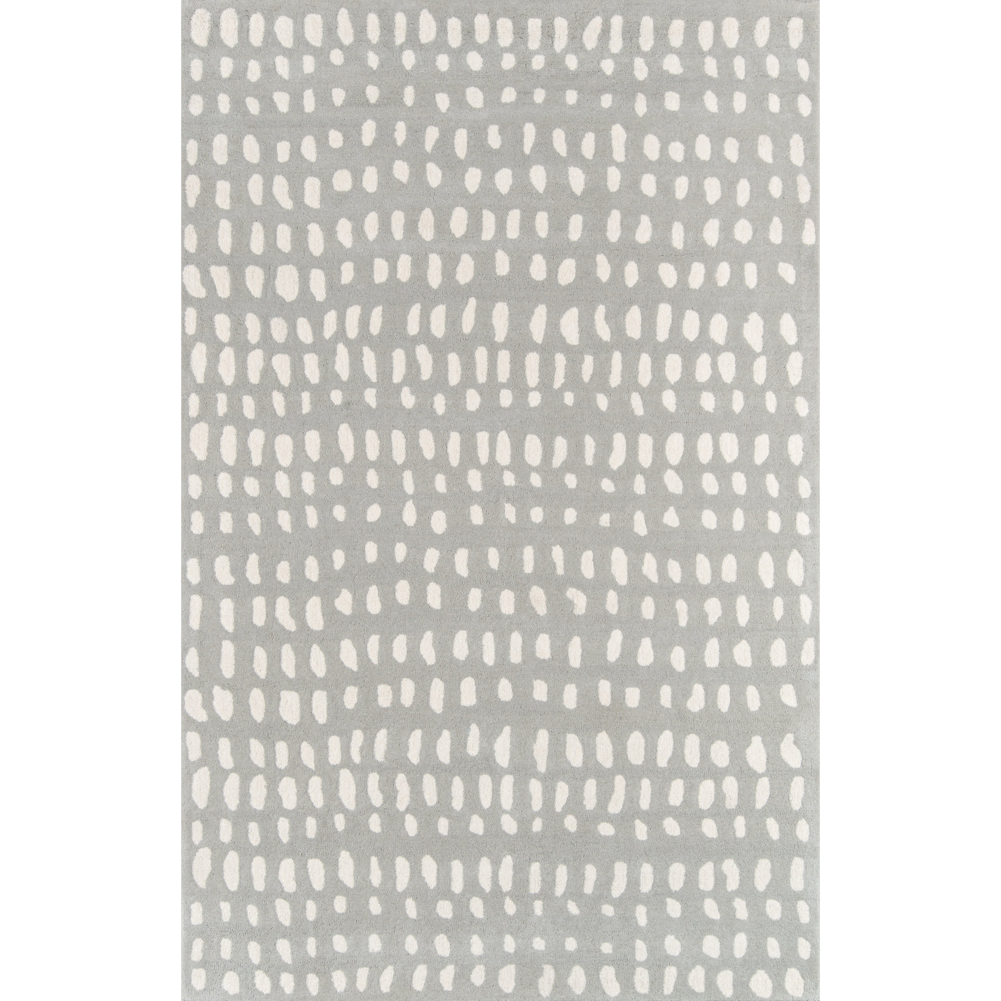 Pacchi Handmade Wool Gray Rug, Rectangle 3'6" x 5'6"
