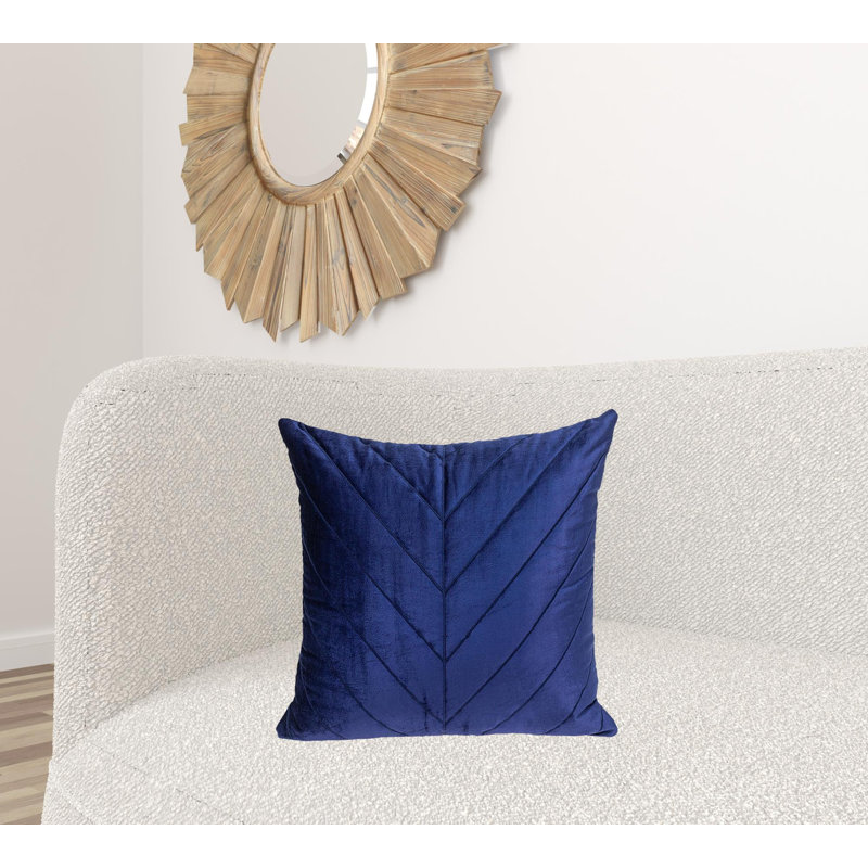 Quilted Velvet Arrows Blue Decorative Throw Pillow