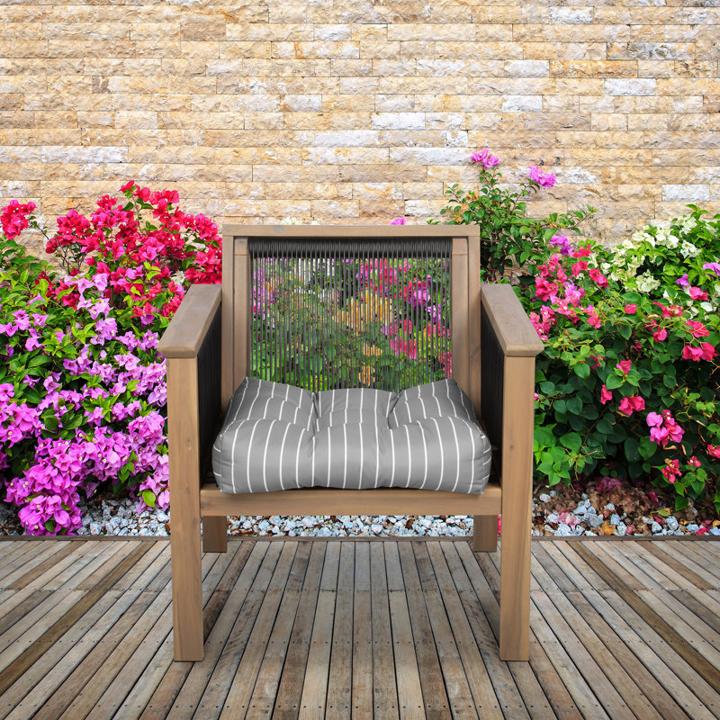 Bergholt Patio Seat Cushion, 19in. W, Moon Mist Stripe