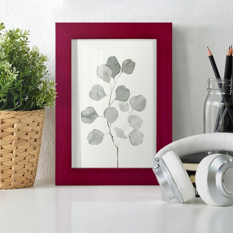 «Burritt Delicate Sage Botanical I», encadré sur papier, Rouge, H 9 po x l 7 po x P 1 po