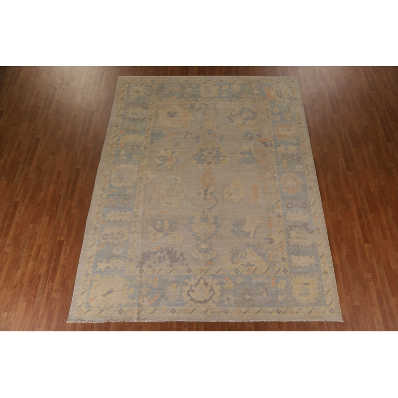 Tapis unique en laine noué à la main 9 pi 3 po x 11 pi 10 po New Age Oushak