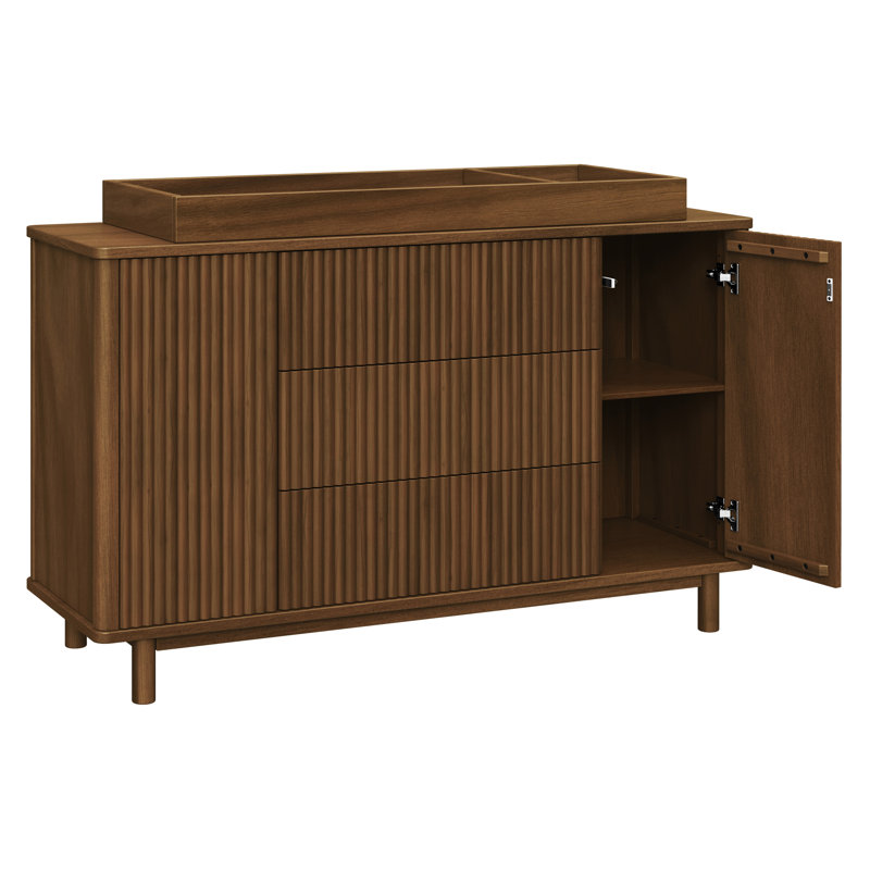 Pogo Tambour Assembled Dresser, Natural Walnut