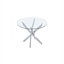 Round Dining Table, 35.5" Glass Dining Table with Silver Legs, Modern Kitchen Table for Home Kitchen, Dining Room