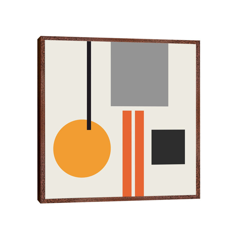 Mid Century V - Print on Canvas, 66.04 cm H x 66.04 cm W, Brown Framed