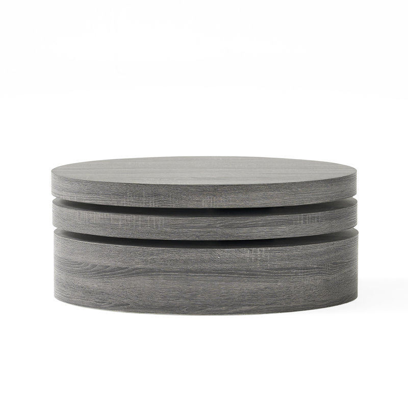 Black Oval Rotatable Coffee Desk With Rotating Function And Minimal Assembly Modern Surfaces
