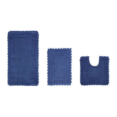 Rasika Reversible 100% Cotton Tufted Bath Rug Set