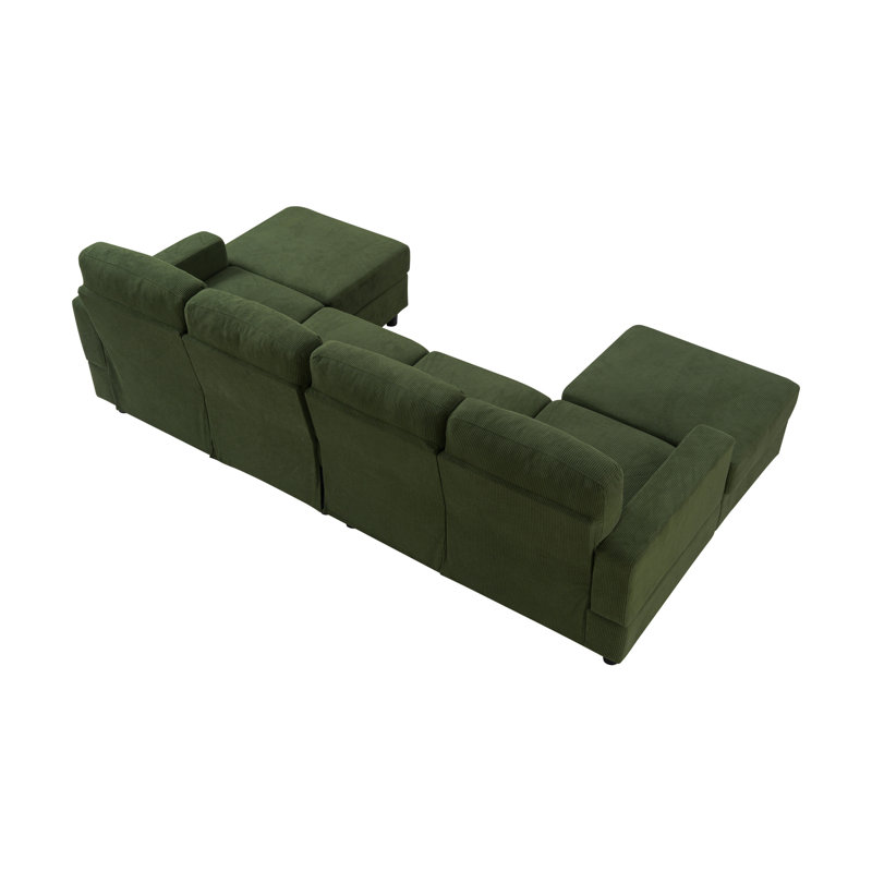 Spacious Sectionals, 98.8 Inch Corduroy Modern Modular Sofa For Home