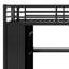 Structure de lit mezzanine avec garde-robe, bureau et tablettes de rangement