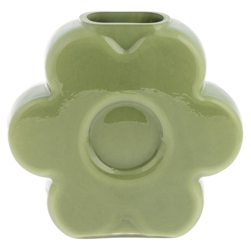 VASE À FLEURS EN VERRE VERT, Green