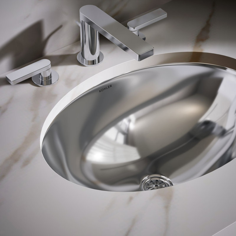 Rhythm® Metal Oval Drop-In Bathroom Sink, Mirror