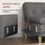 Tufted 3 Seater Sofa Bed-10360754