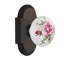Cottage Plate with White Rose Porcelain Door Knob-1021600188-1036660398