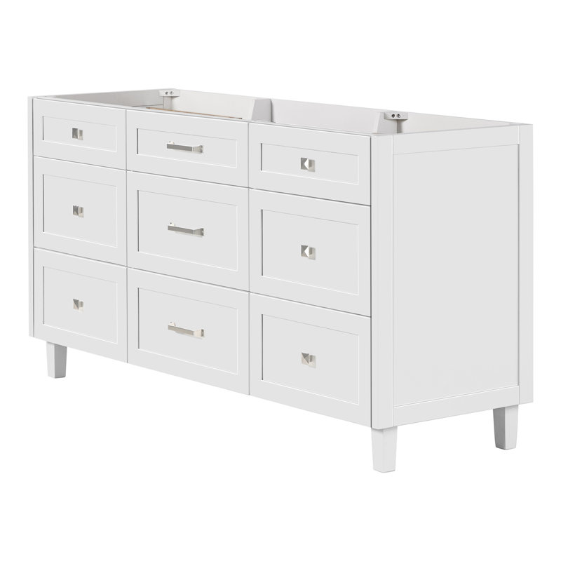 Ariel Monreau 66 Inch Single Sink Base Cabinet, White