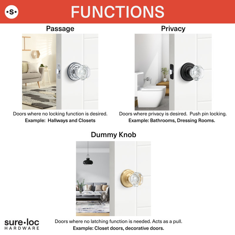 Torrey Privacy Knob, Satin Brass
