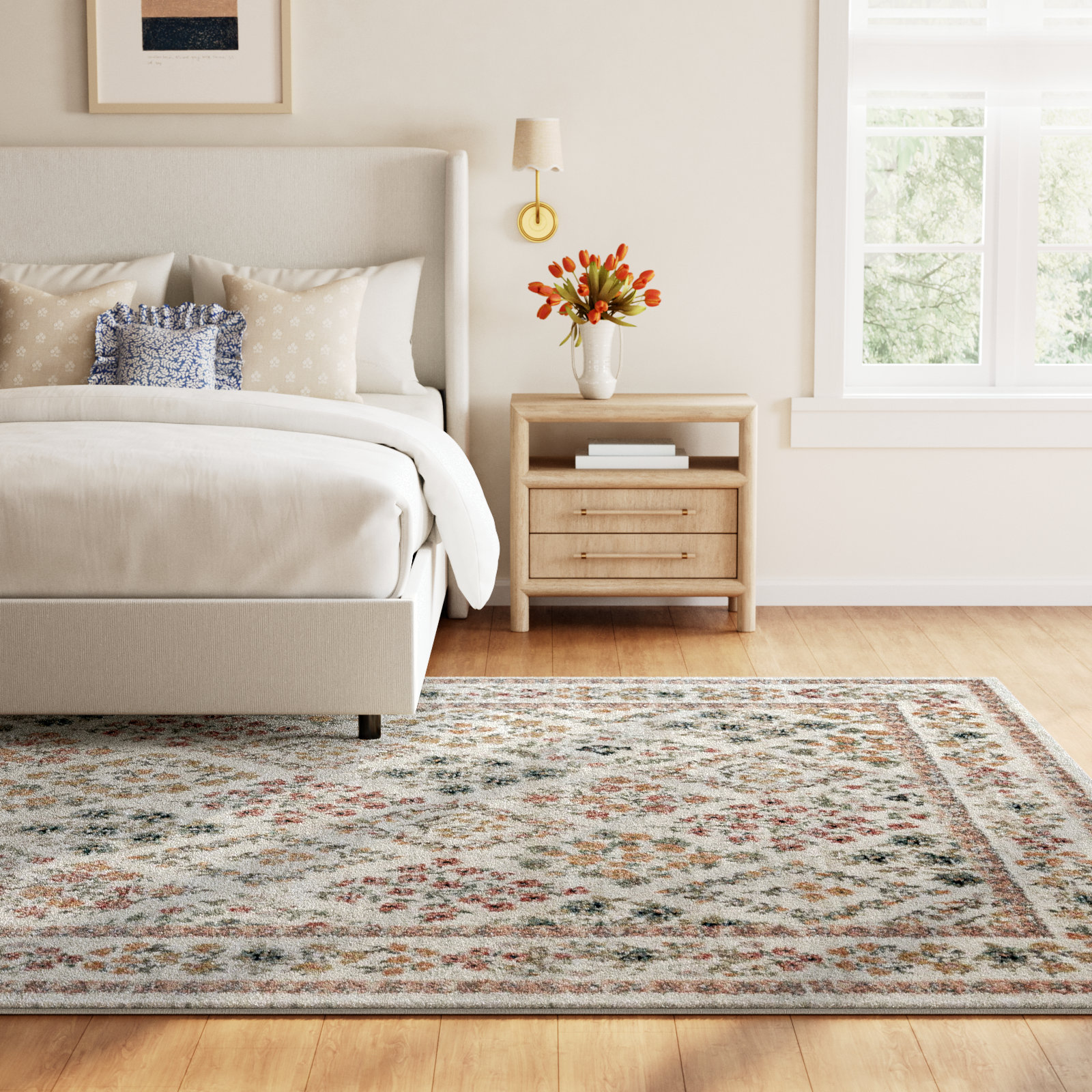 Rifle Paper Co. x Loloi Laurel Cream Area Rug, Rectangle 9'2" x 12'2"