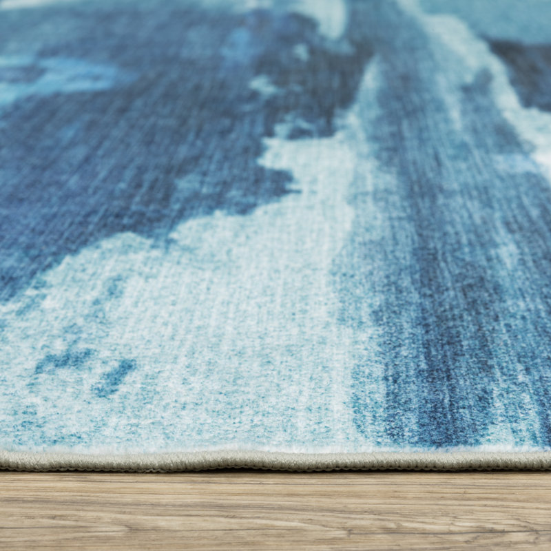 Renaud Washable Abstract Indoor Rug, Rectangle 3'6" x 5'6"
