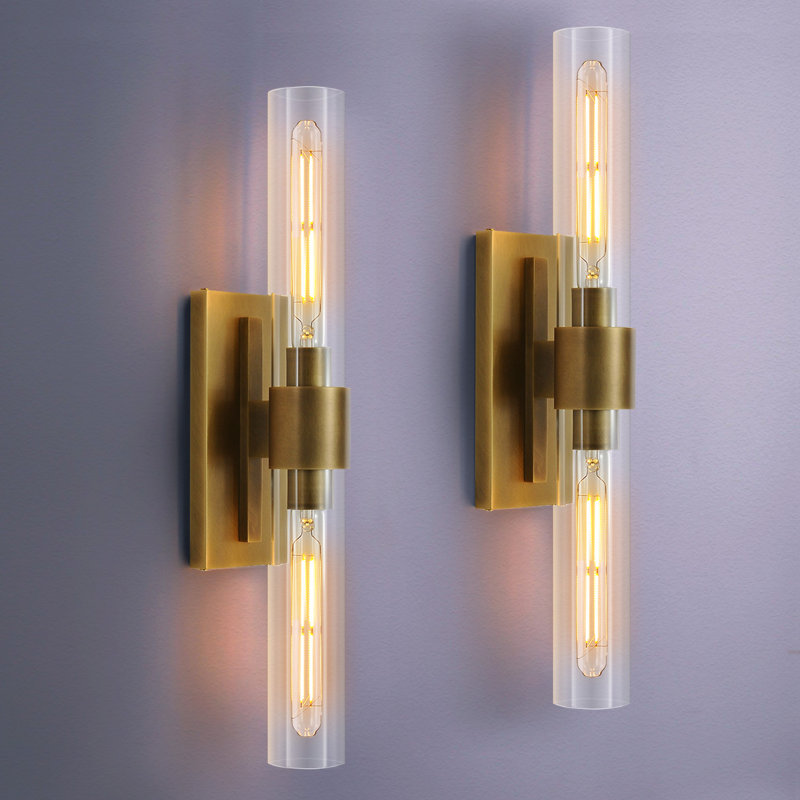 2-Light Indoor Bathroom Vanity Light Fixture, Ul Listed, Brass