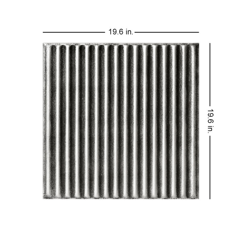 Carreau de plafond ondulé en polystyrène 1,6 pi x 1,6 pi, Argent antique
