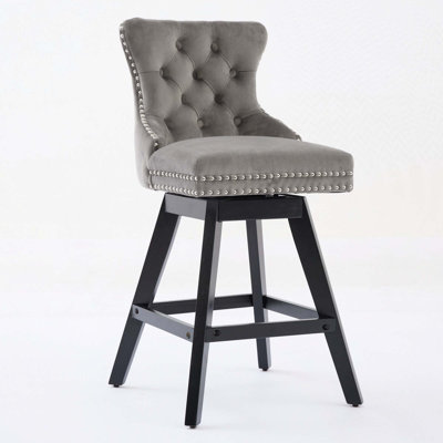 Swivel Velvet Barstools with Button Tufted,Bar Chairs,Bar stools