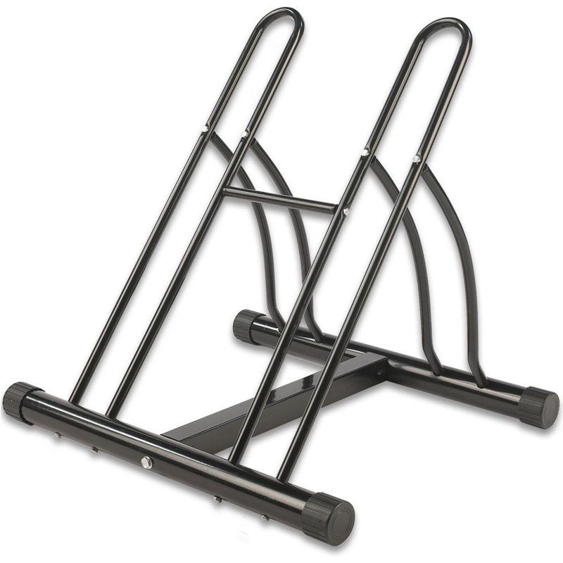 Double Heavy Duty Twin Bike Bicycle Floor Parking Stand Holder Storage Rack