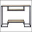 Console rustique en chêne et noir avec 2 tablettes pour un rangement élégant et une présentation dans les vestibules ou les salons
