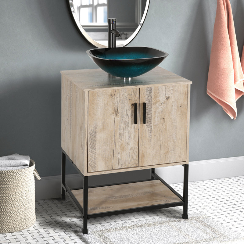 24" Single Bathroom Vanity Set, Oak