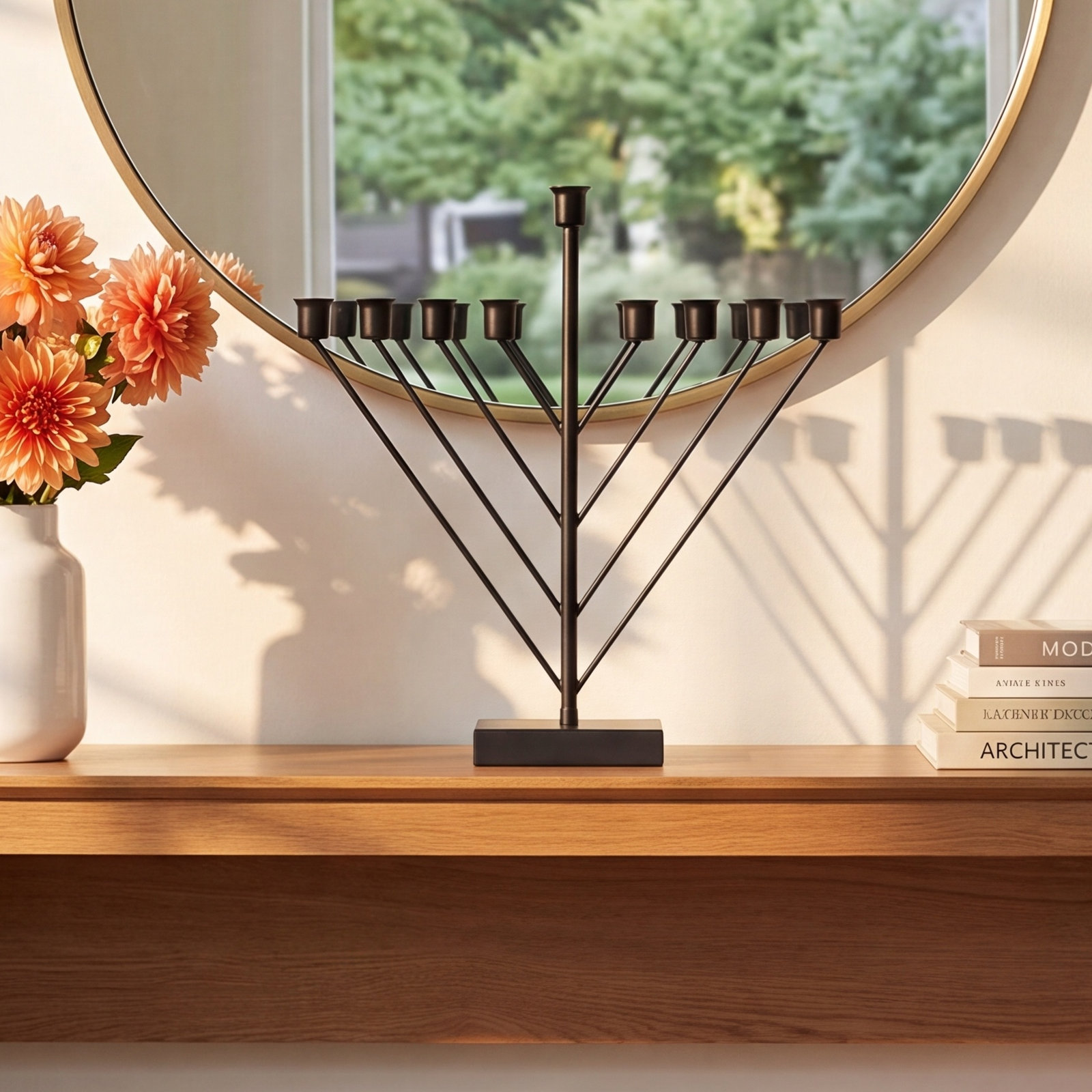 Chabad 9-Branch Electric Chanukah Menorah, Black