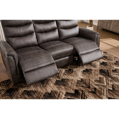 81" Wide Modern And Overstuffed Soft Upholstered Manual Reclining Sofa