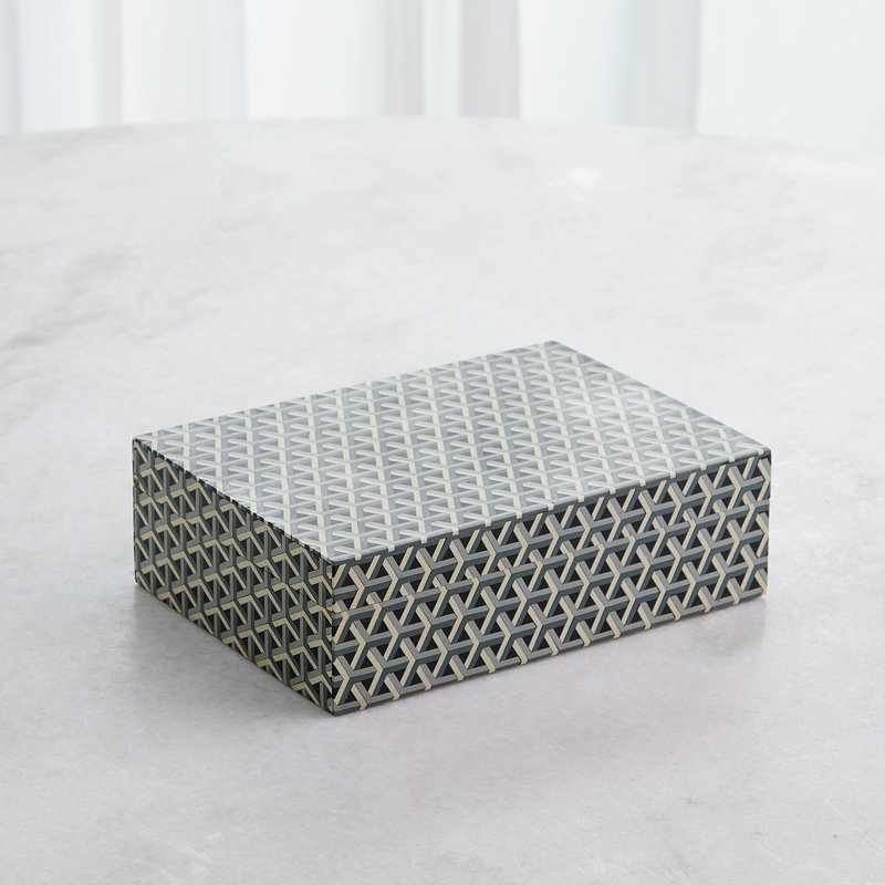 Handmade Decorative Box, 3.25" H x 10.25" W x 7.5" D