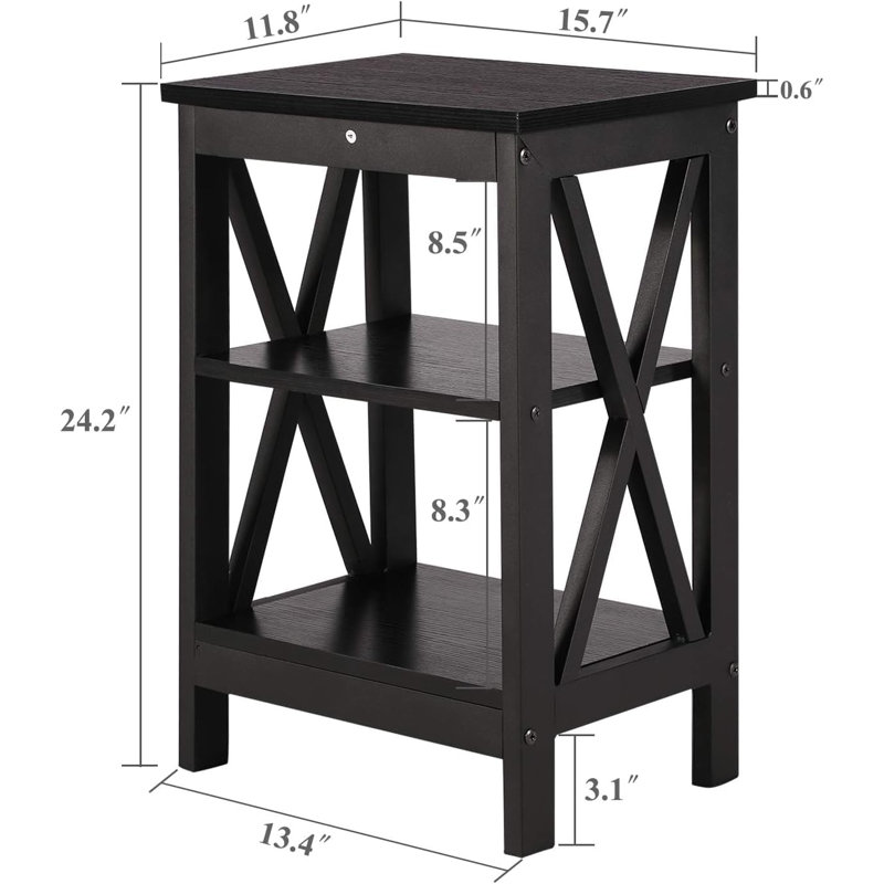 Ensemble de table de chevet Creative Creative Castle: coloré, polyvalent et facile à assembler, Noir