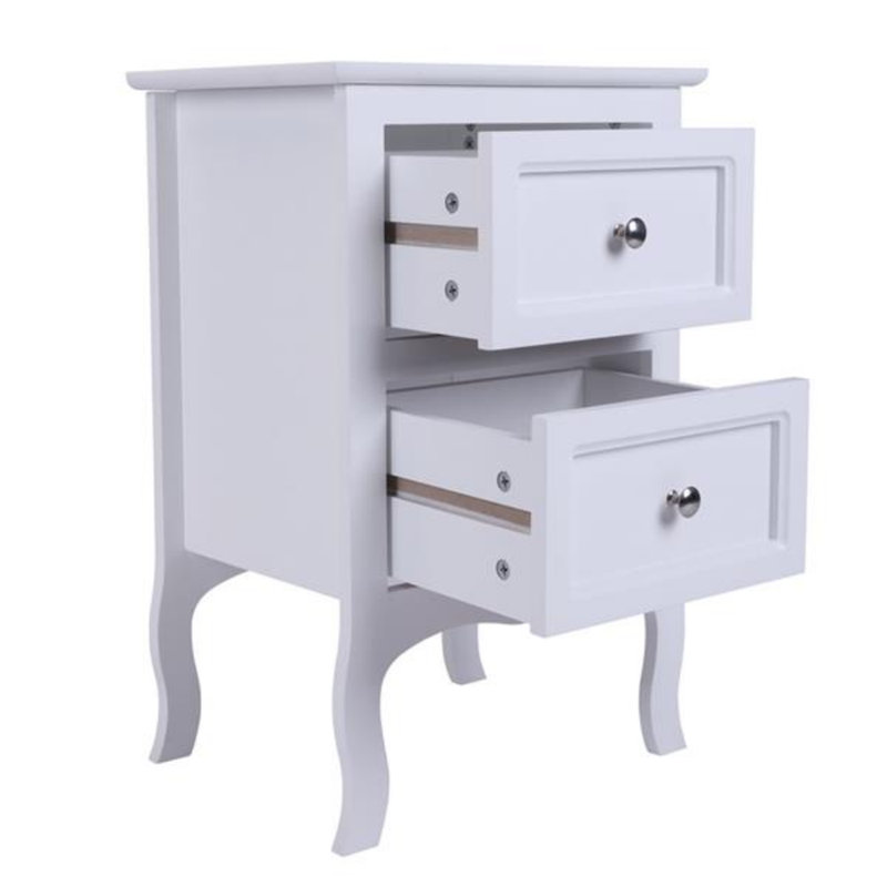 Sabina 39.9cm W Manufactured Wood Bedside Table, White