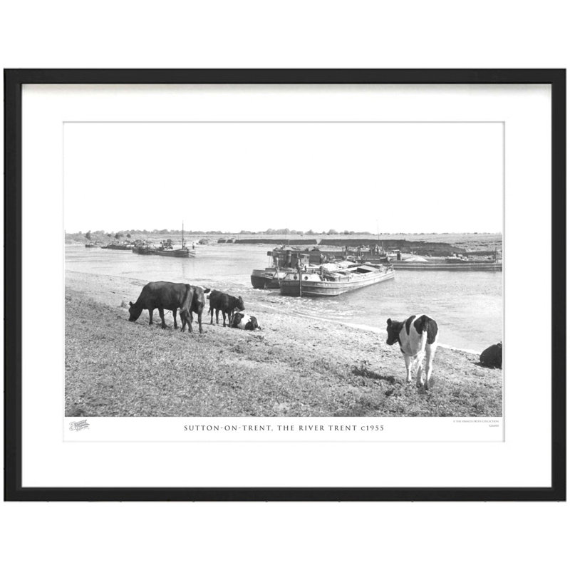 Sutton On Trent, The River Trent C1955 - Single Picture Frame Print, 45cm H x 60cm W x 2.3cm D