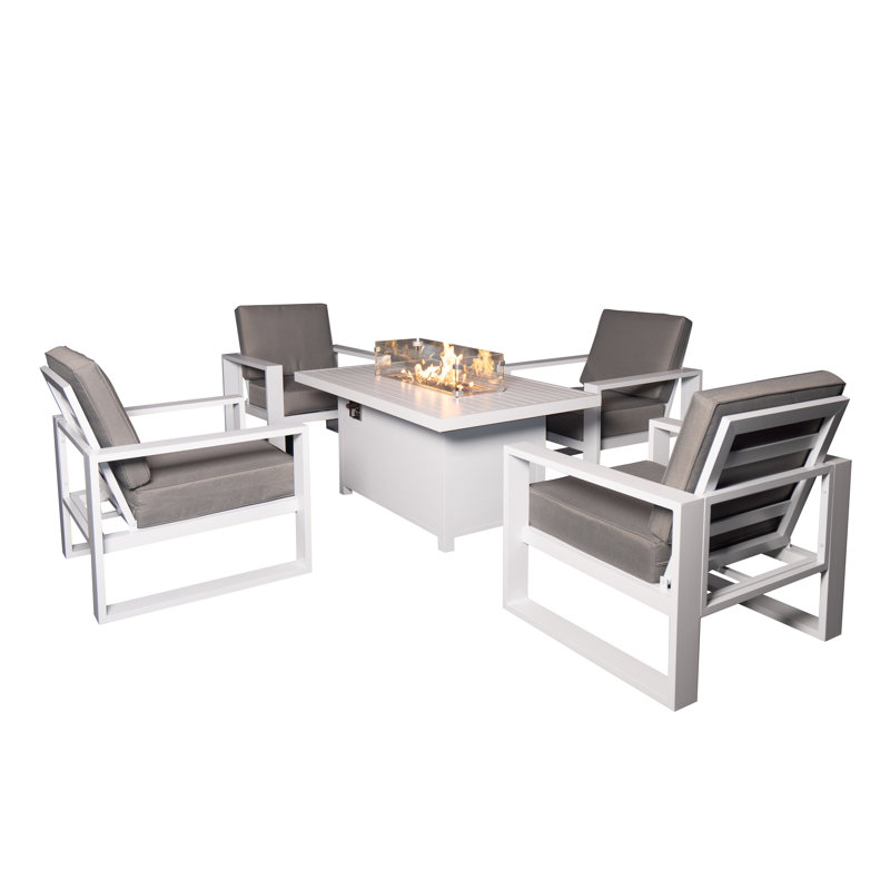Ensemble repas d'extérieur pour 4 personnes Makenli, H 25,2 po x L 55,11 po x l 33,46 po