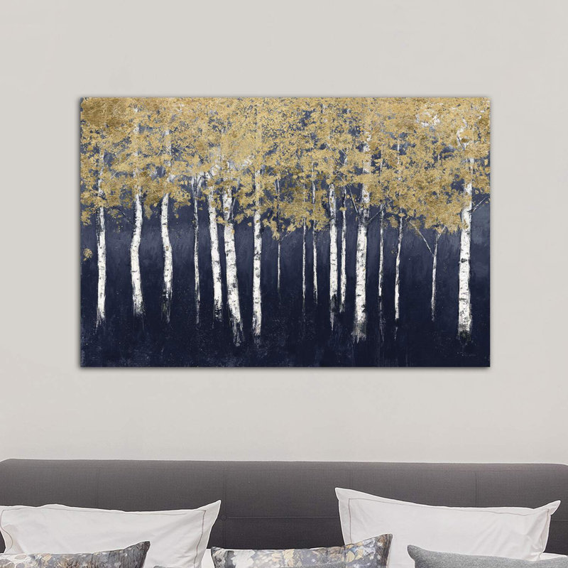 Shimmering Forest Indigo by James Wiens - Wrapped Canvas Painting, 101.6 cm H x 66.04 cm W x 1.91 cm D