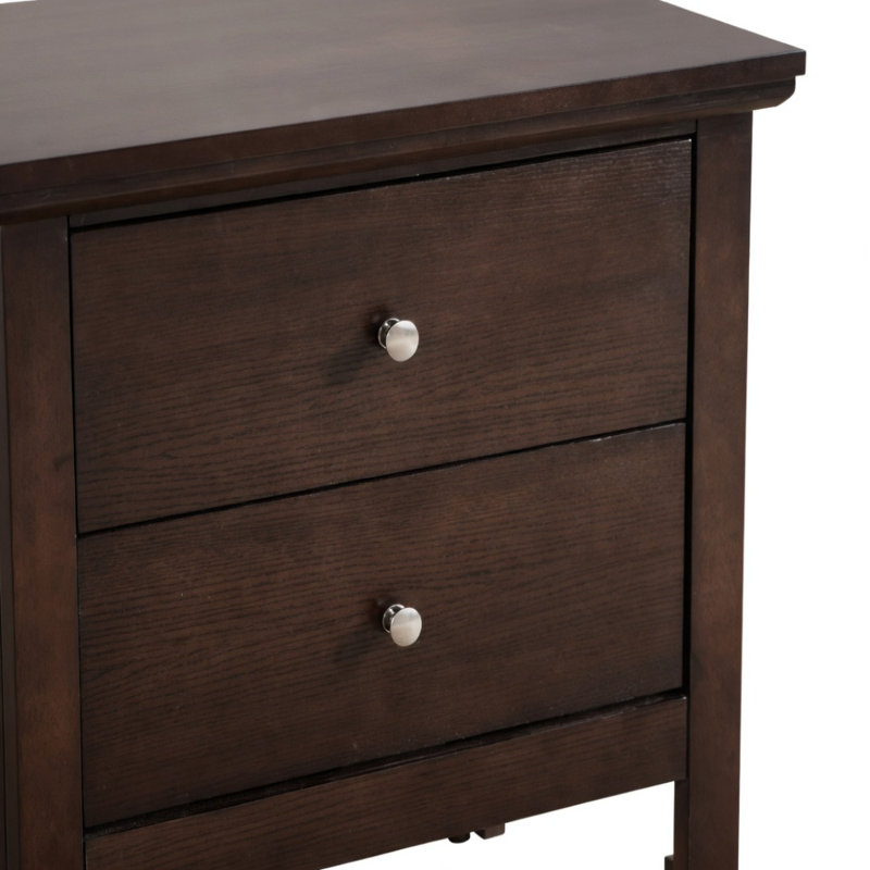Table de chevet chic avec tiroirs de rangement, Espresso
